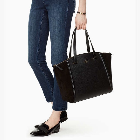 Kate Spade Lewis Drive Alanie tote bag. Leather and suede. Black. - Picture 3 of 11